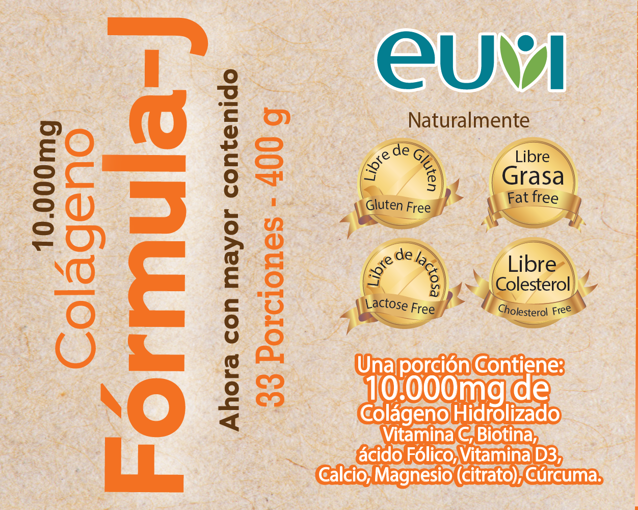 Colágeno Formula-J, 400 gr (33 porciones) AHORA CON MAYOR CONTENIDO